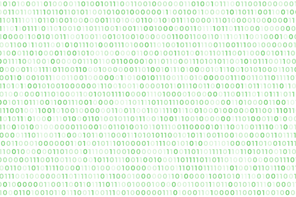 binary code white background with floating numbers